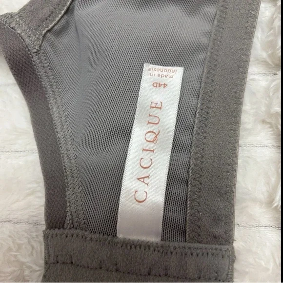 Cacique 44D Lane Bryant Lightly Lined UW Full Coverage Gray w/lace - Picture 4 of 4
